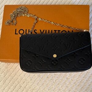 Louis Vuitton Black Monogram with Gold Chain